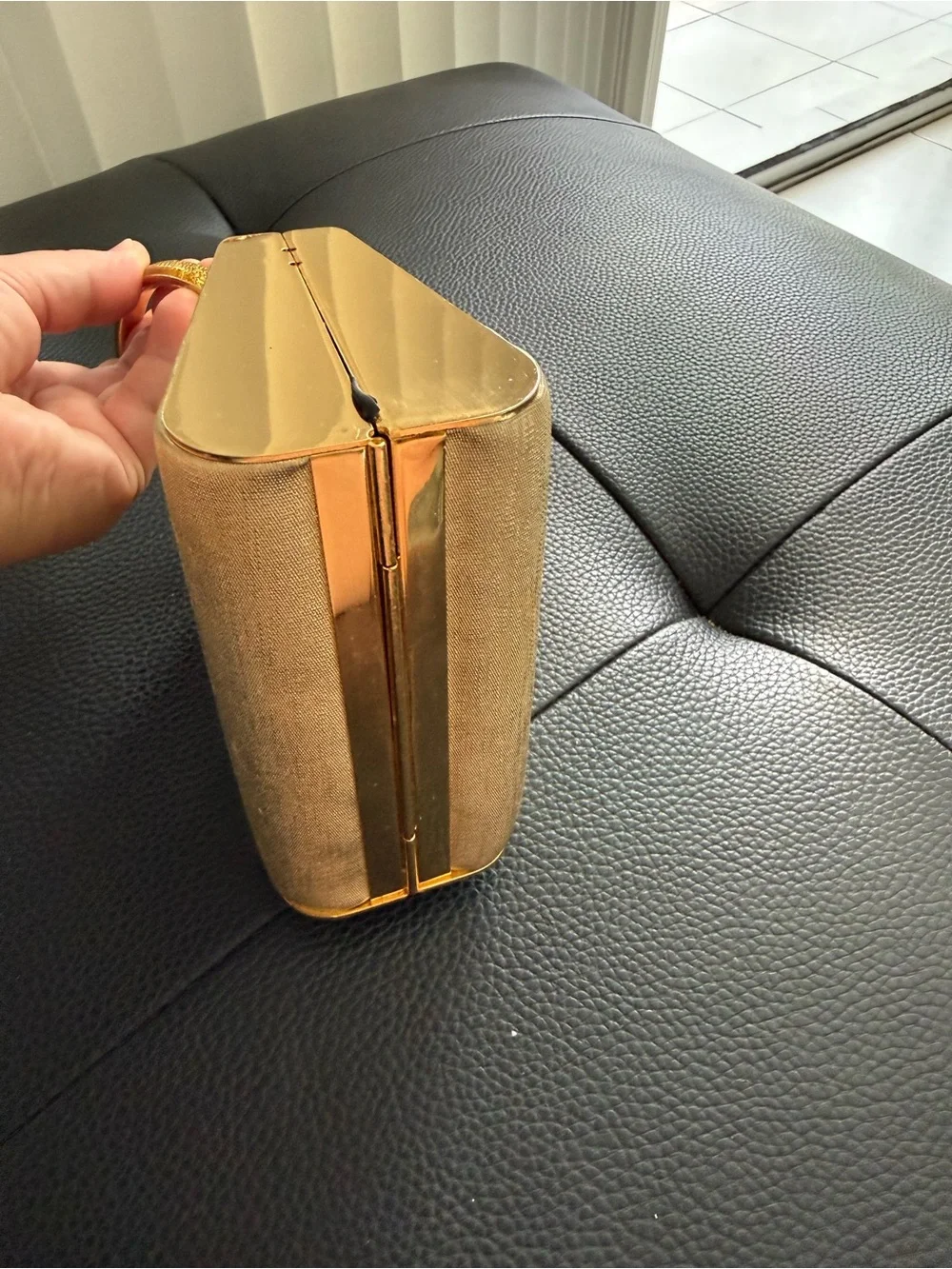 Vintage 2000s Gold Hard Shell Clutch Bag ✨ New with Tags